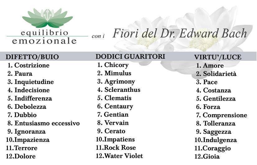 fiori di bach e i 12 guaritori